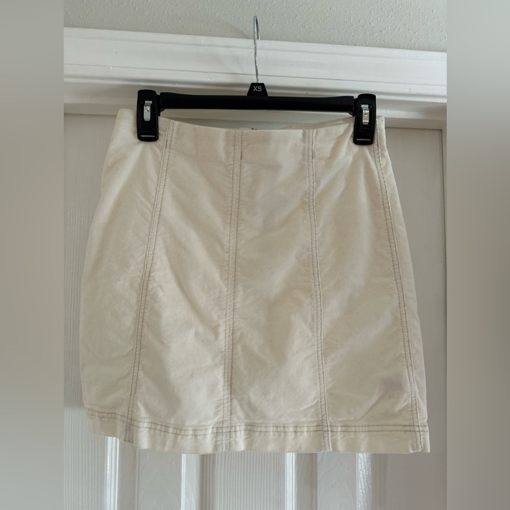 Free people mini cream skirt